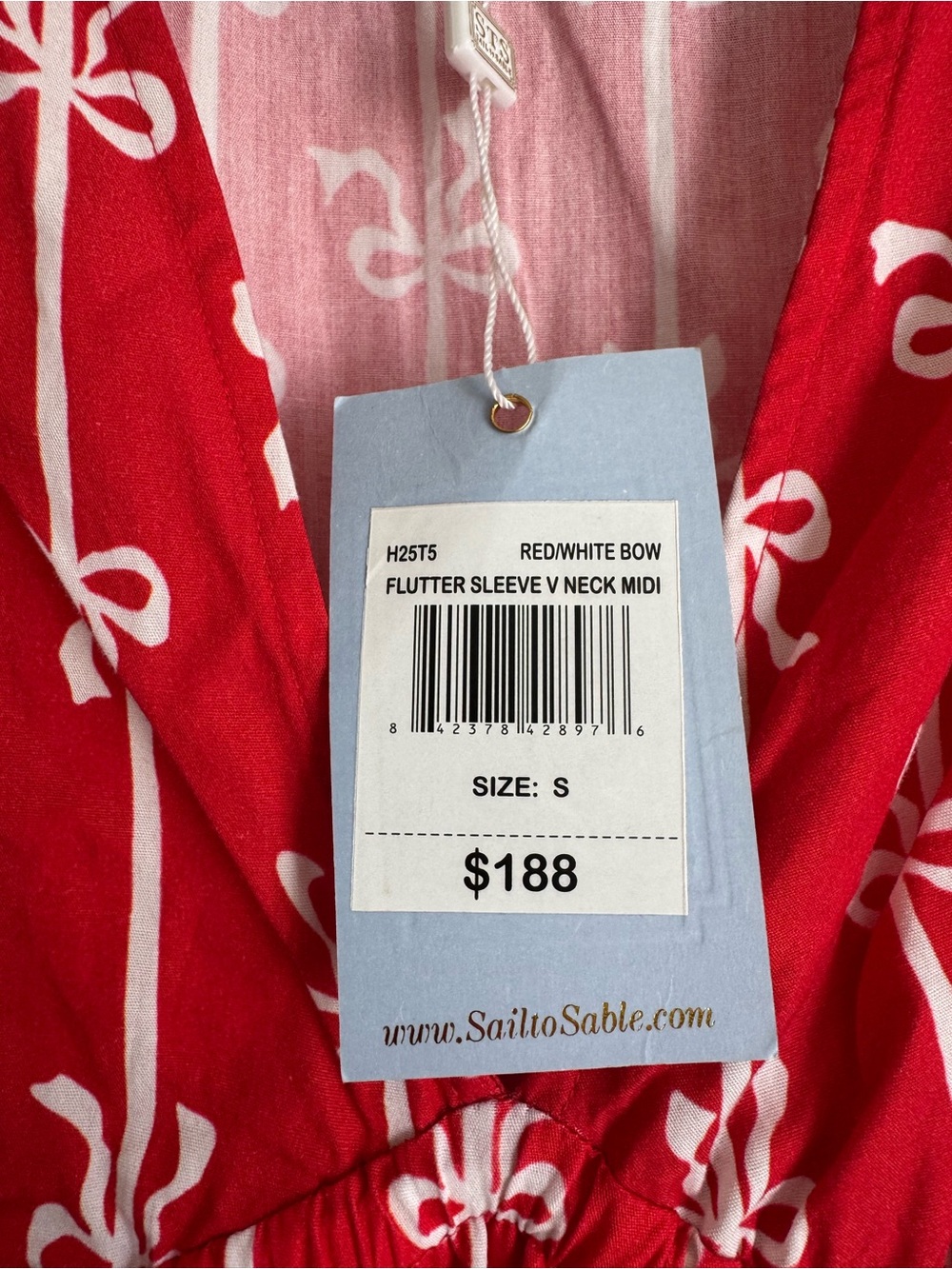 NWT Sail to Sable Bow Maxi Dress Red Size XS - Picture 6 of 12